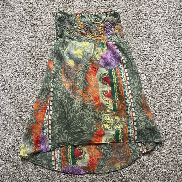 BKE Boho Strapless Paisley Mini Dress - Picture 1 of 4